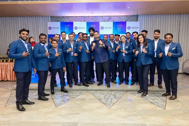 Suited in Safal Blue at Safal Satrah, 17 years of legacy celebration