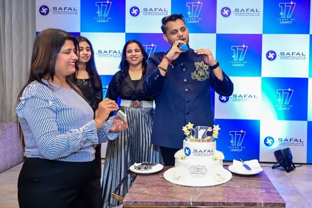 Cake Cutting &ndash; Safal Hospitality 17 years of legacy celebration