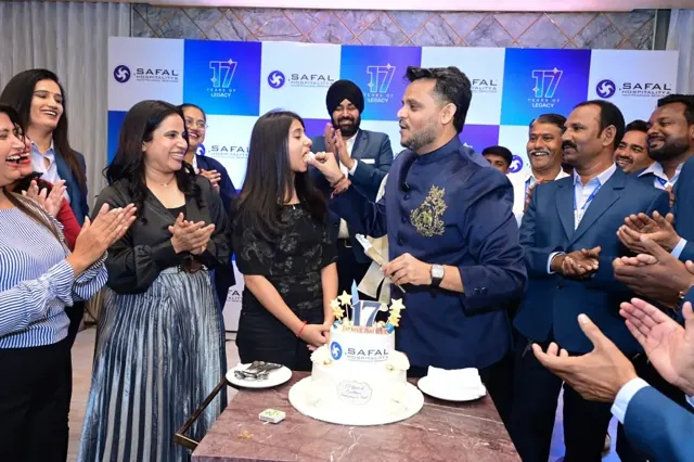 Cake Cutting &ndash; Safal Hospitality 17 years of legacy celebration
