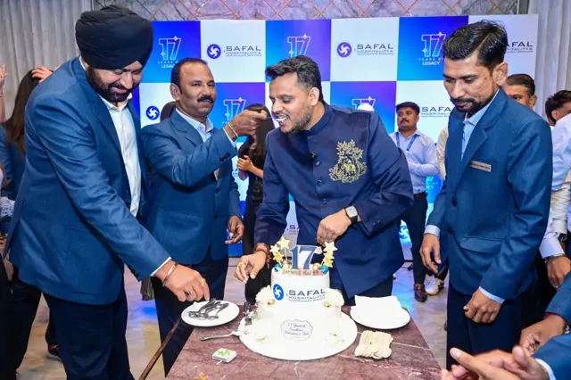 Cake Cutting &ndash; Safal Hospitality 17 years of legacy celebration